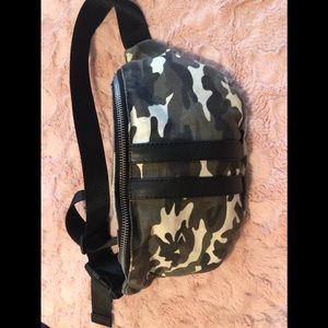 Camo varsity stripe fanny pack